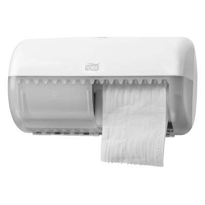 Dozownik Tork do papieru toaletowego w rolkach konwencjonalnych podwójny biały